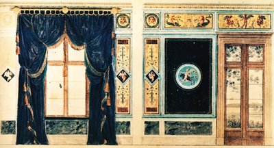 1824年、クライングリエニケカジノの南部屋用のシンケルの絵画デザイン 作： Karl Friedrich Schinkel